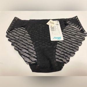Anthropologie Sloggi black sheer-lace brief (New)
